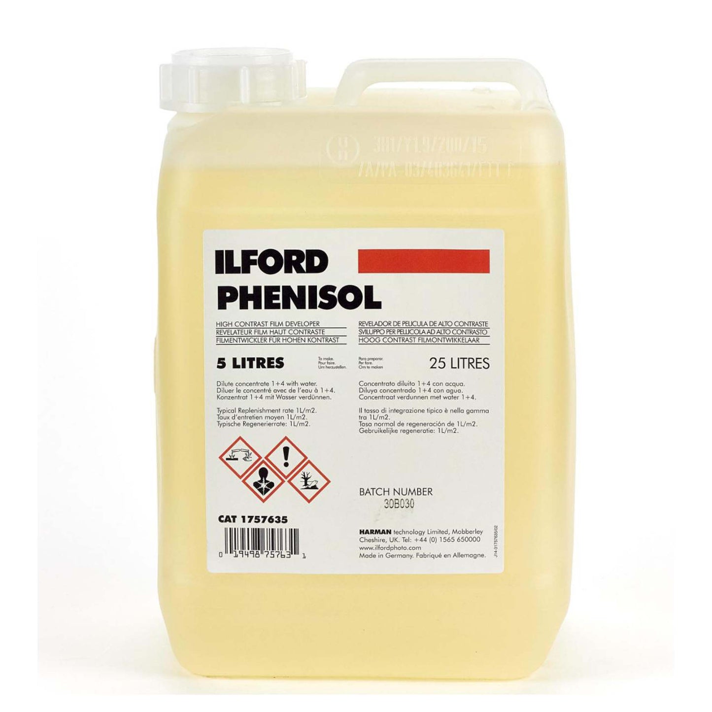 Ilford PHENISOL filmontwikkelaar 5 liter