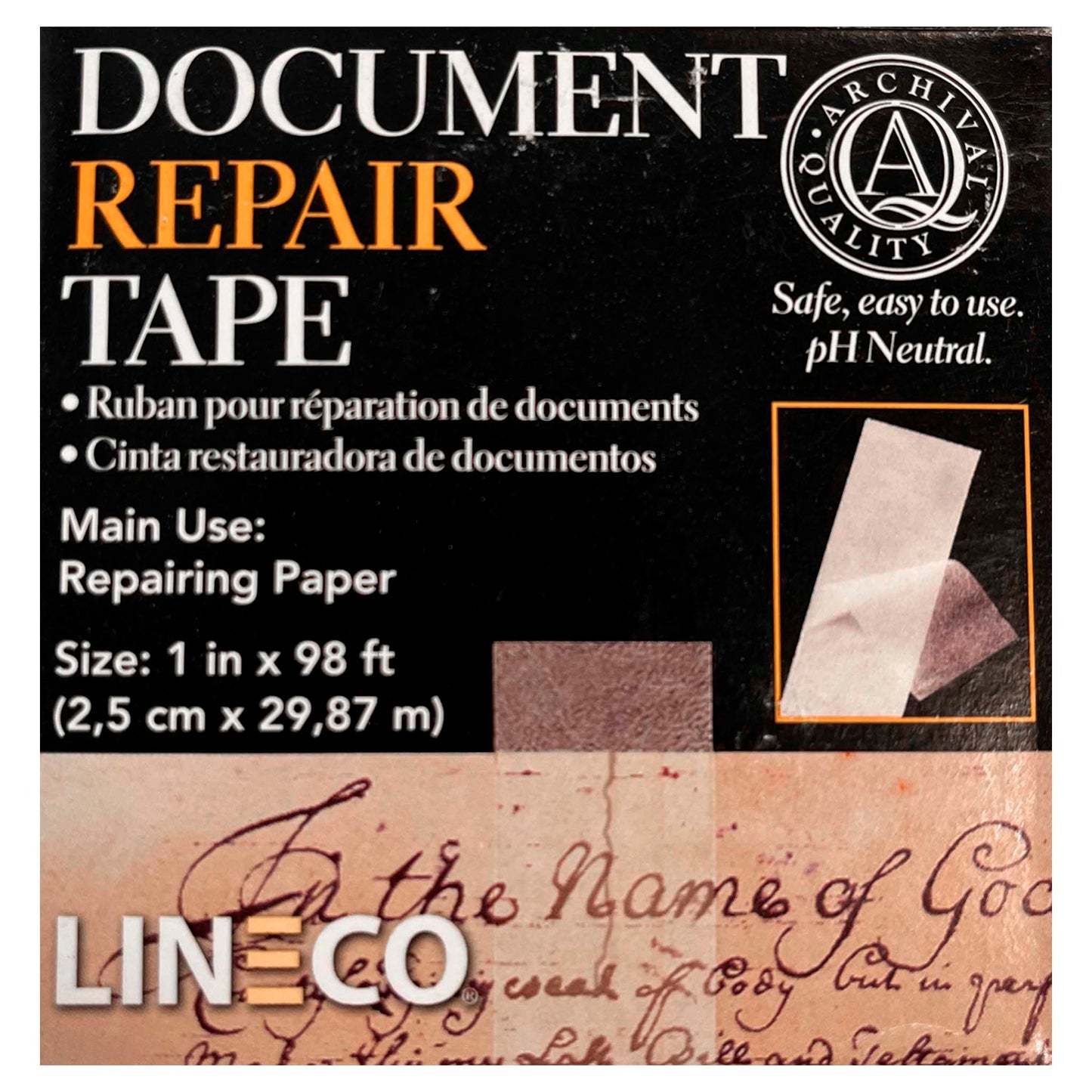 Lineco Document Repair Tape 25mm x 29,87mtr