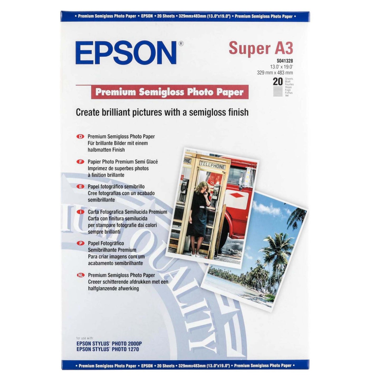 Epson Premium Semi-Gloss Photo Paper 251gr. A3+ 20 vel C13S041328