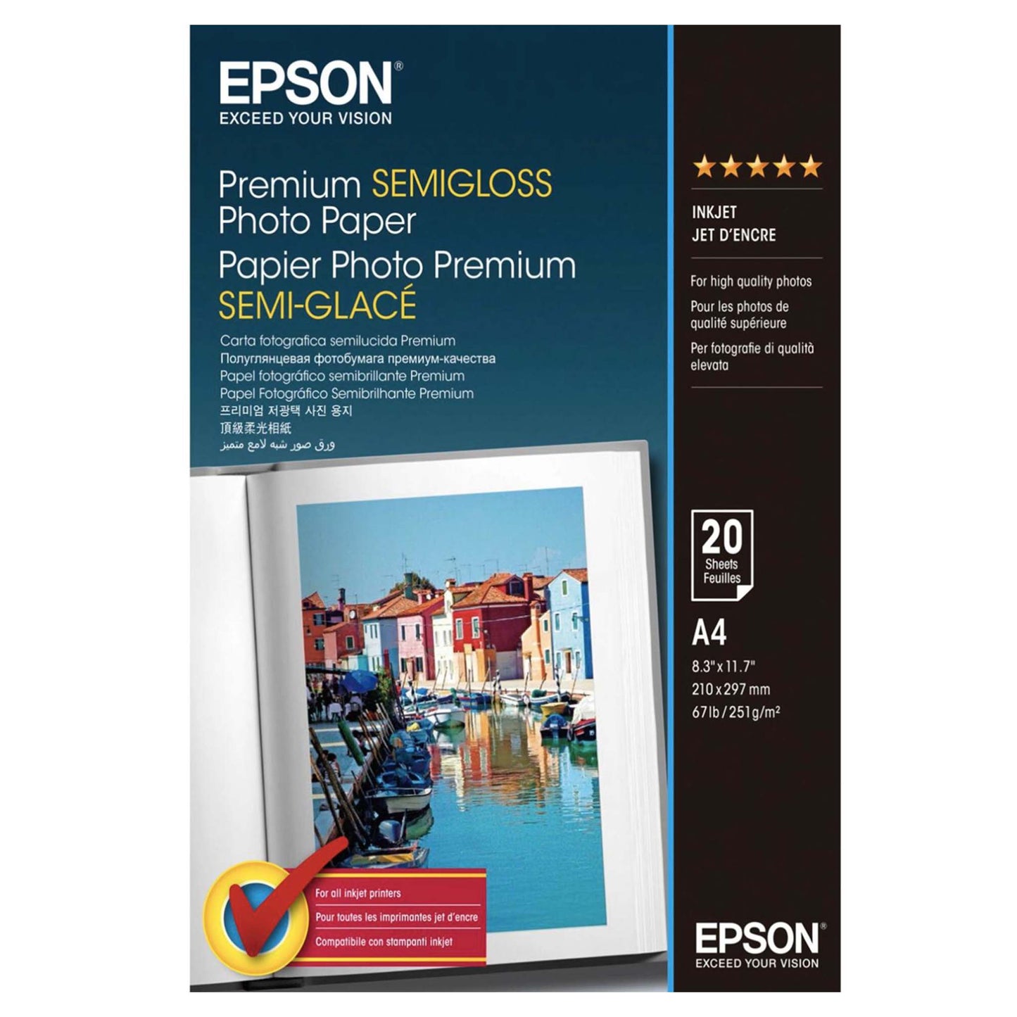 Epson Premium Semi-Gloss Photo Paper 251gr. A4 20 vel C13S041332