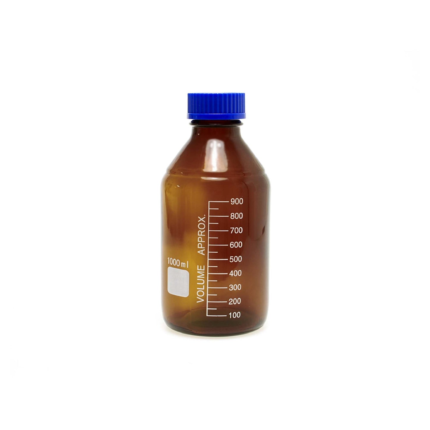 FotoImpex Bruine glazen fles met blauwe dop 1000ml