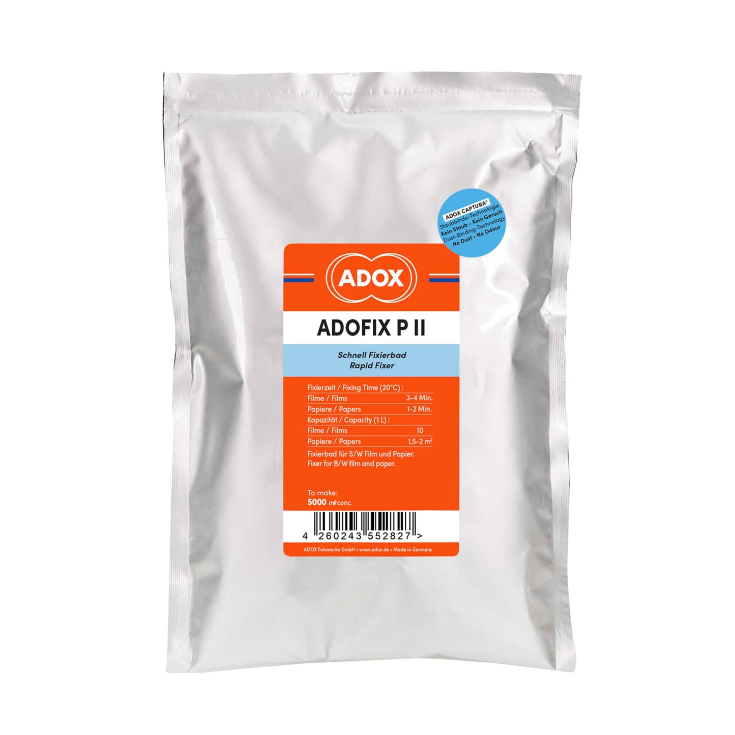 ADOX ADOFIX P II fixeer poeder. Om 5 ltr fixeer aan te maken