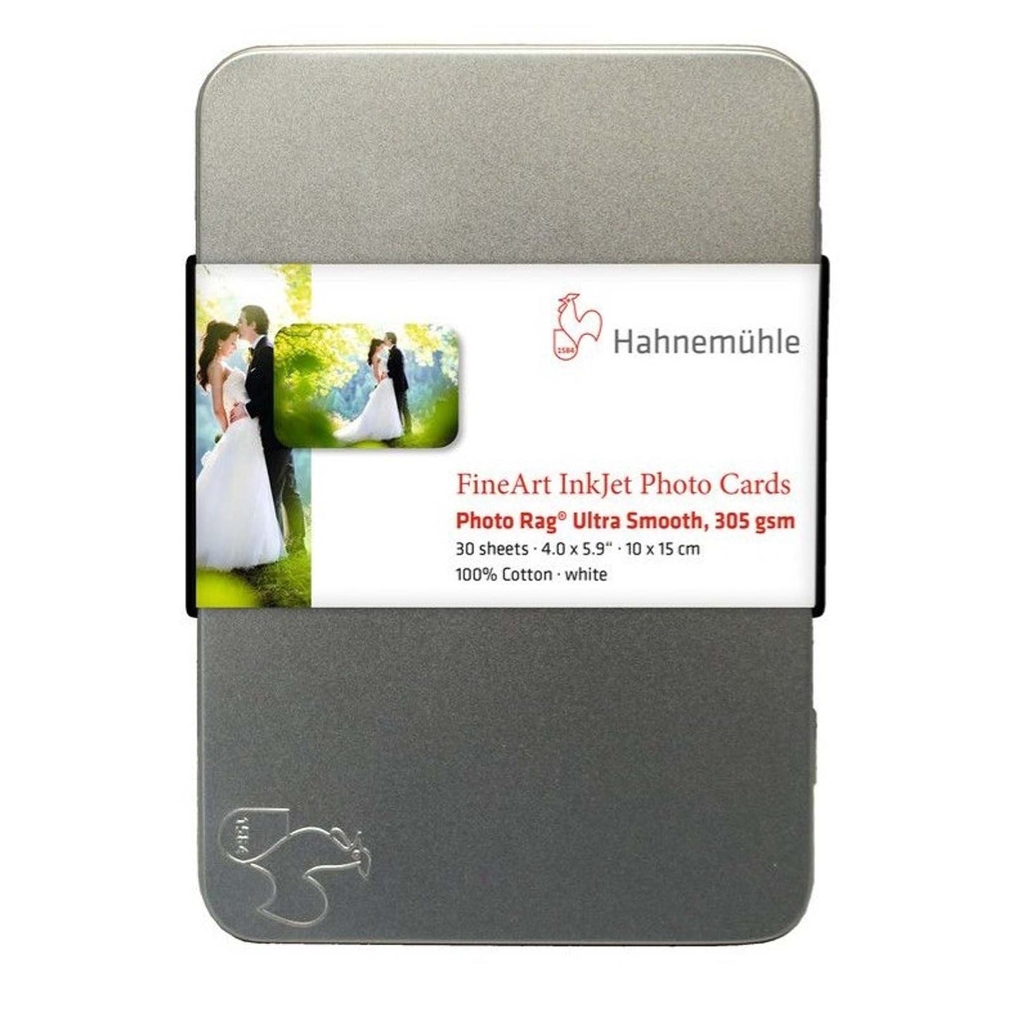 Hahnemuehle Photo Rag Ultra Smooth 305gr Photo Cards 10x15cm 30 vel in metalen doosje