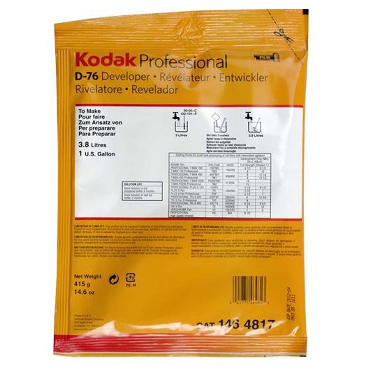 Kodak D-76 developer filmontwikkelaar voor 3,8 liter CAT 1464817