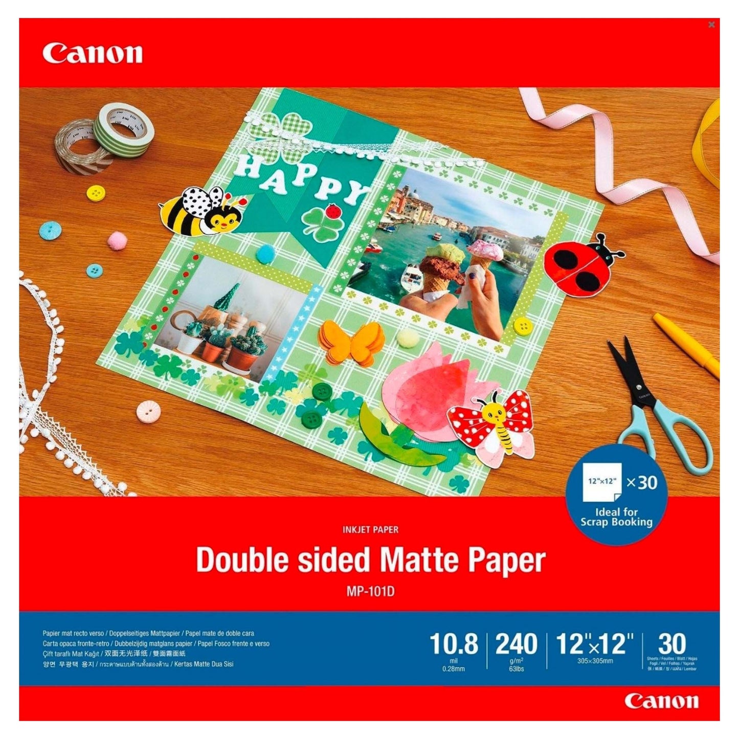 Canon MP-101 D Dubbelzijdig MAT Papier 305x305mm 30 vel 240 gr.