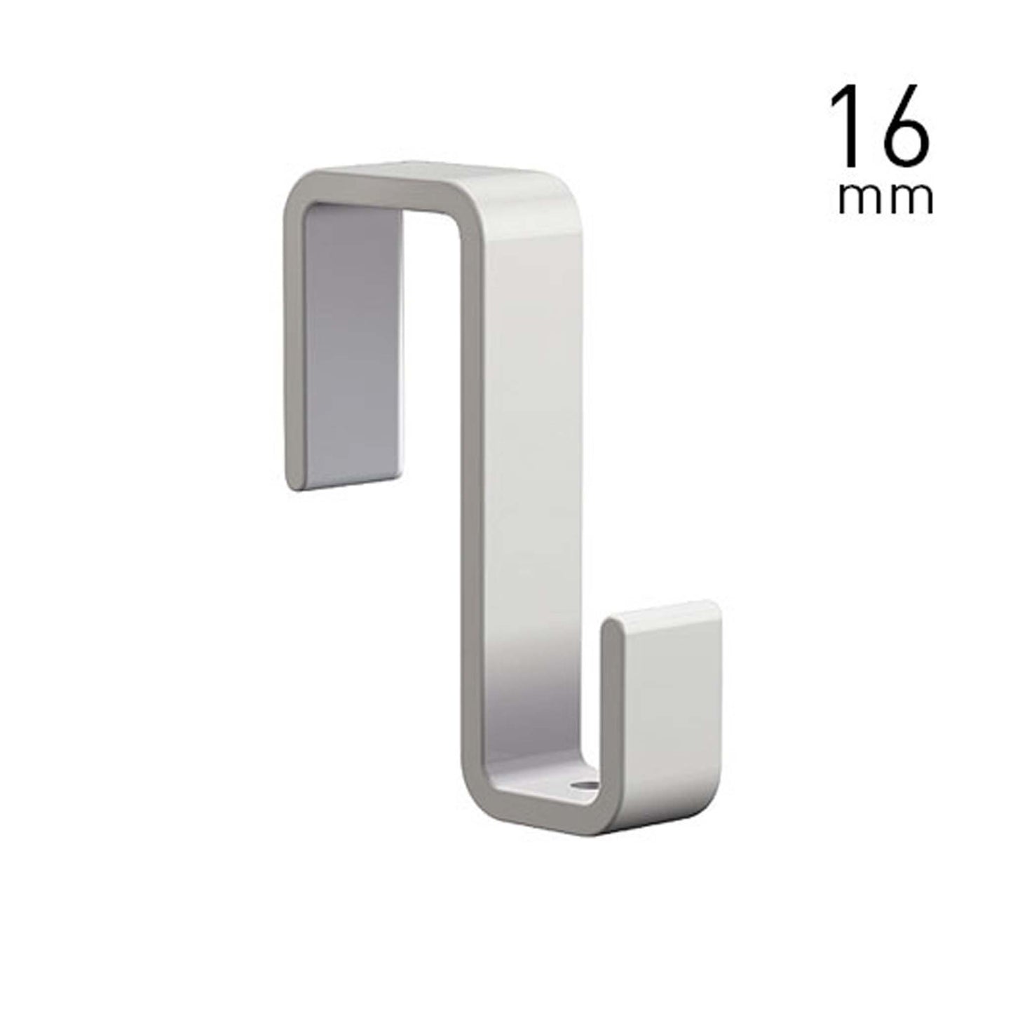 Scheidingswand haak 10 stuks, wit gelakt metaal, max. draagkracht 15kg. wanddikte tot 16mm type 9.4503