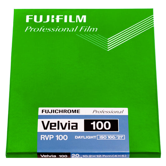 Fuji Fujichrome Velvia 100 4x5 inch 20 vel