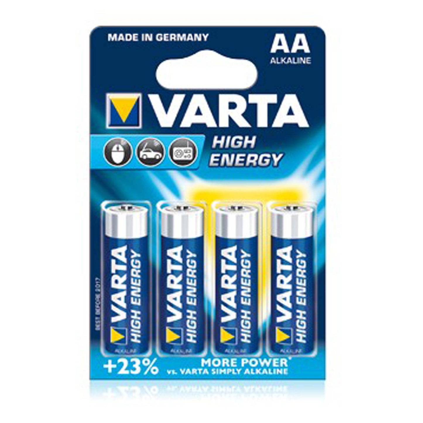 Varta High Energy Alkaline AA 4 stuks verpakking