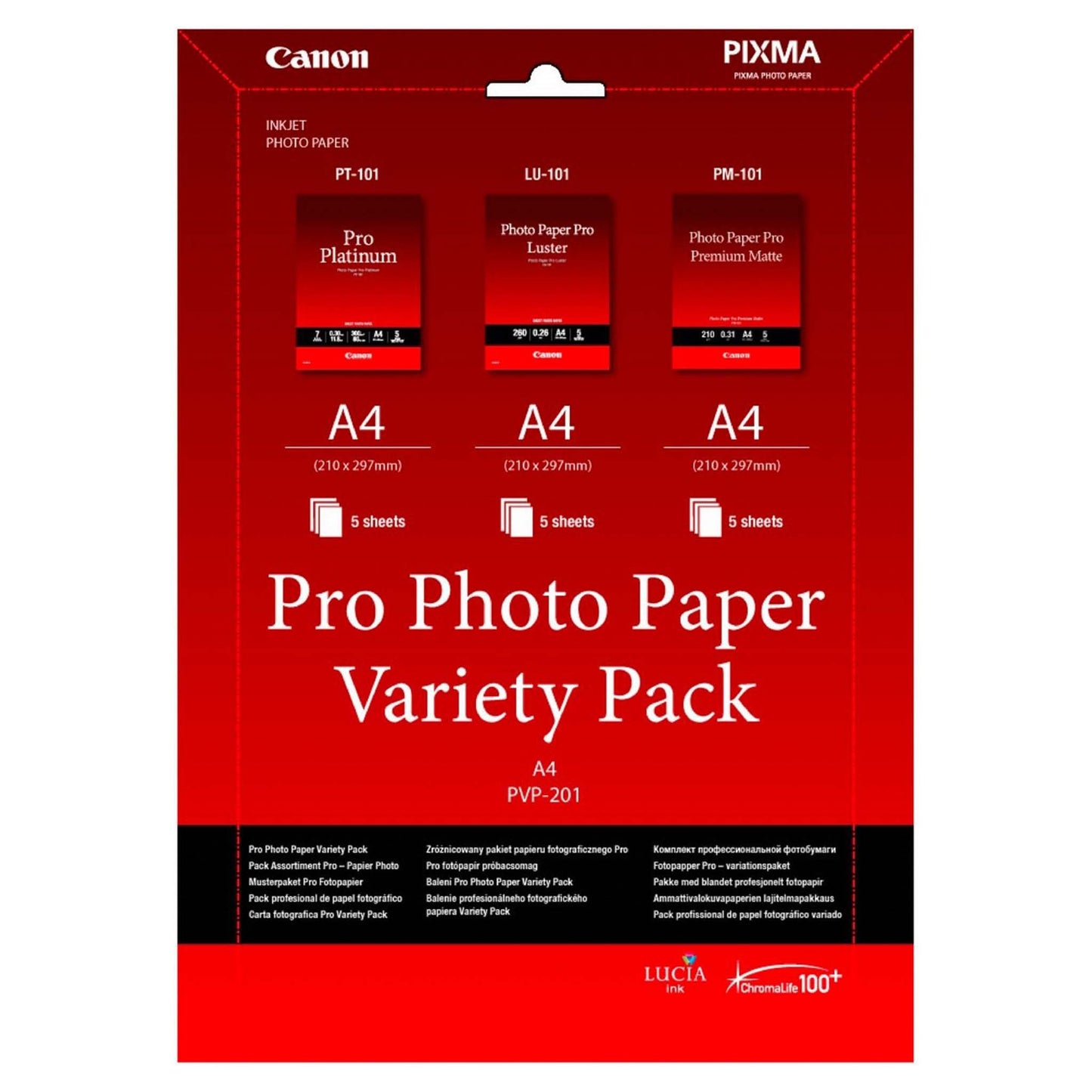 Canon PVP-201 Pro Photo Paper Variety Pack A4  3 x 5 vel