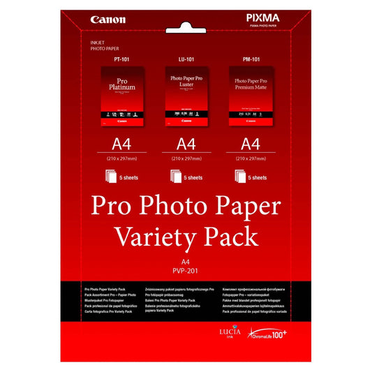 Canon PVP-201 Pro Photo Paper Variety Pack A4  3 x 5 vel