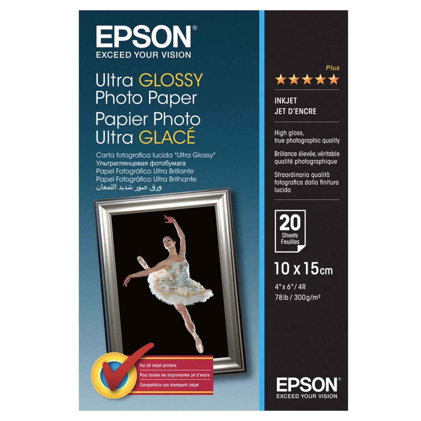 Epson Ultra Glossy Photo Paper 300gr 10x15 20 vel C13S041926