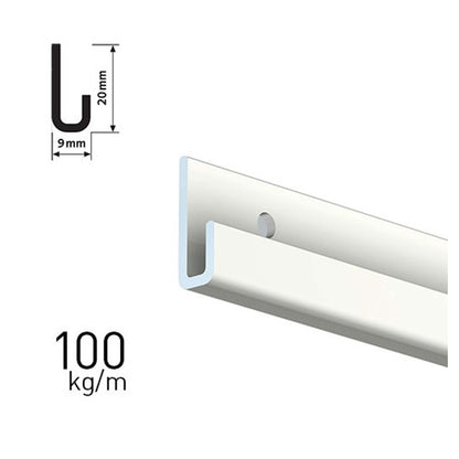 ArtiTeq Classic Rail Plus Wit lengte 200 cm draagkracht 100 kg type 9.4318