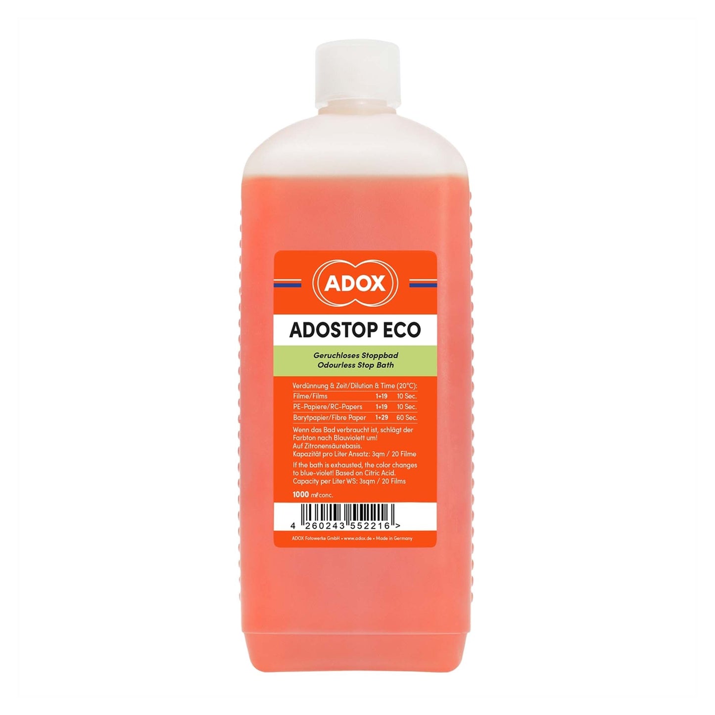 Adox Adostop Stopbad 1000 ml reukloos met indicator