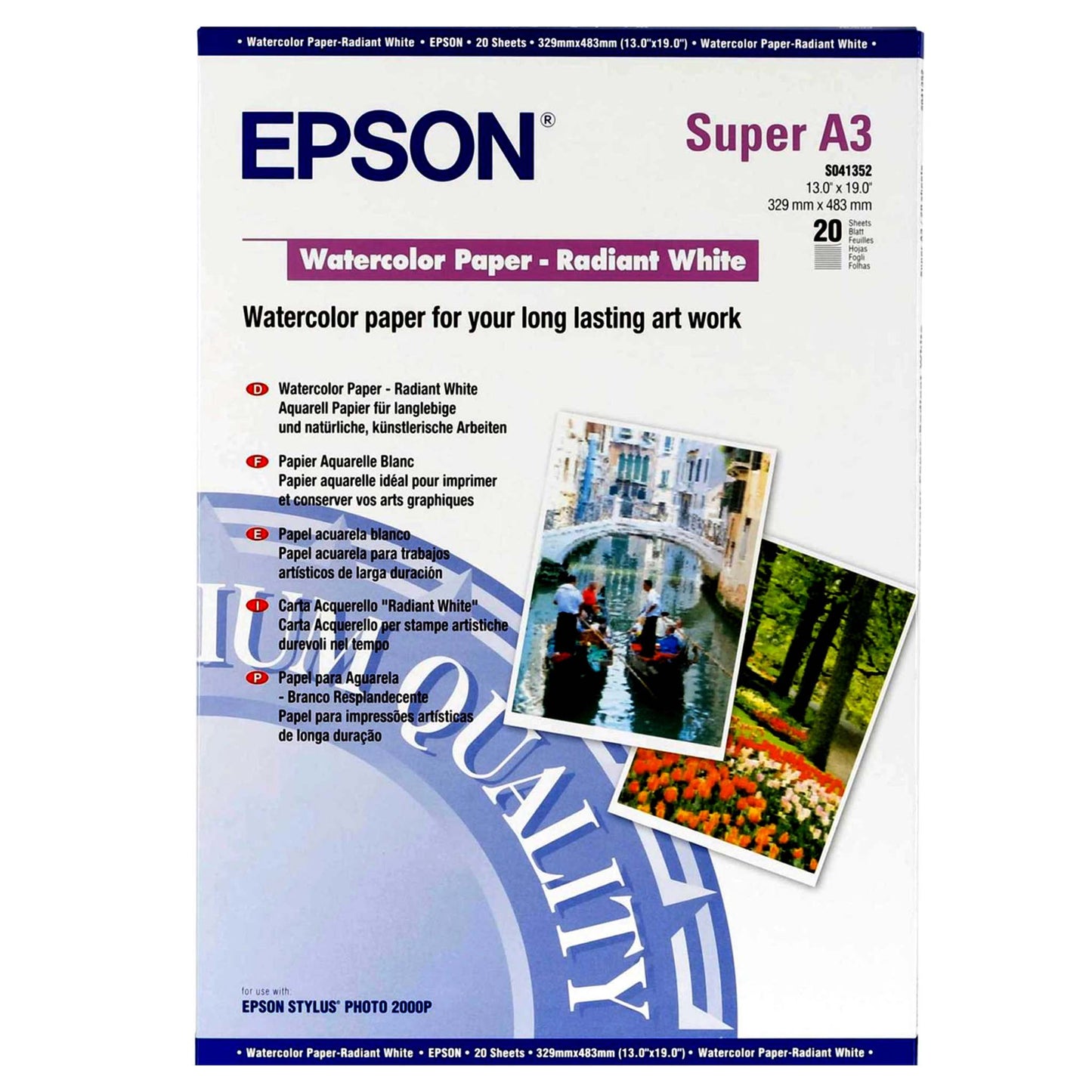 Epson WaterColour Radiant White 192gr. A3+ 20 vel C13S041352