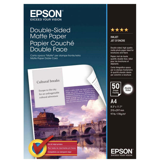 Epson Double Sided Matte Paper A4 (210x297mm) 50 vel C13S041569