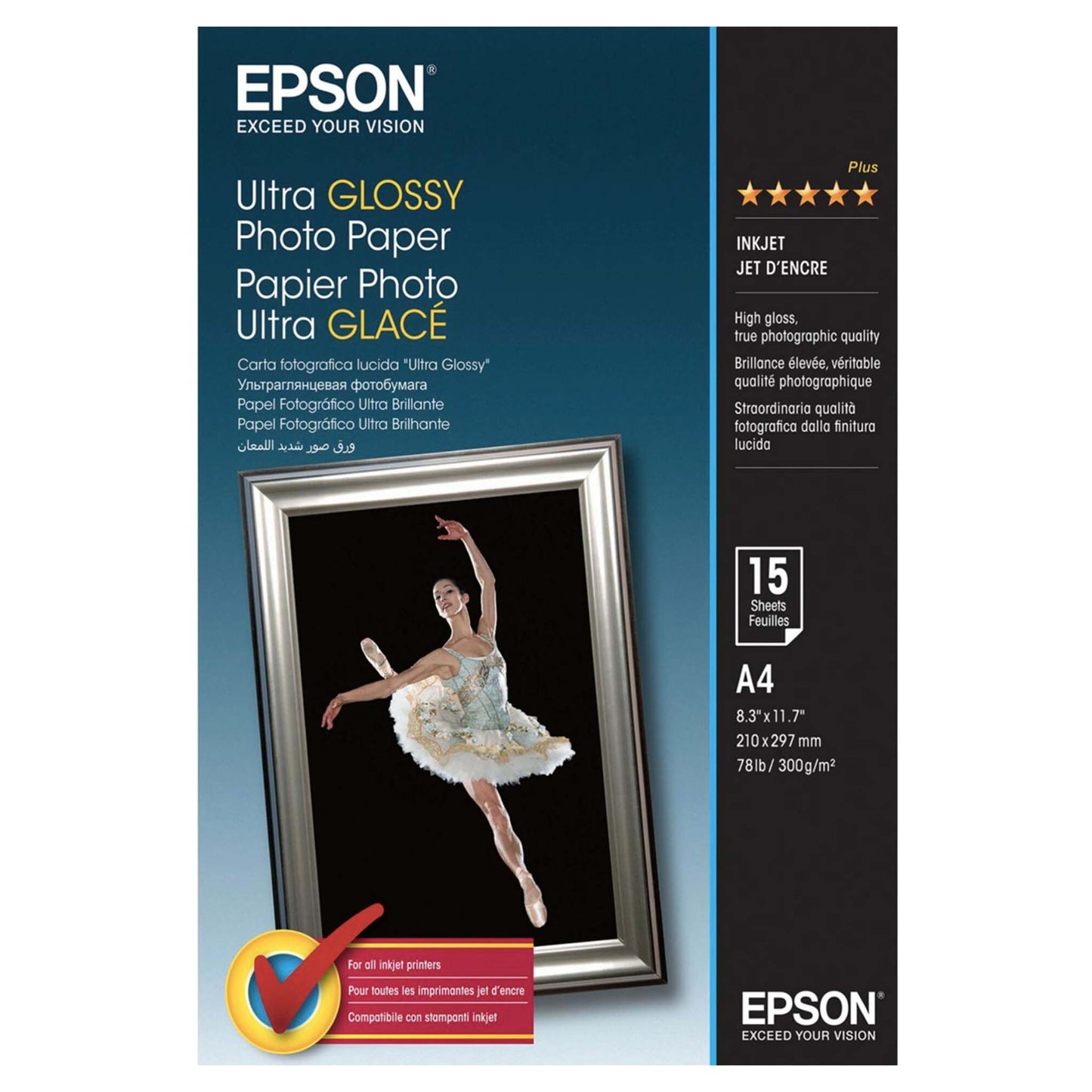 Epson Ultra Glossy Photo Paper 300gr. A4, 15 vel C13S041927