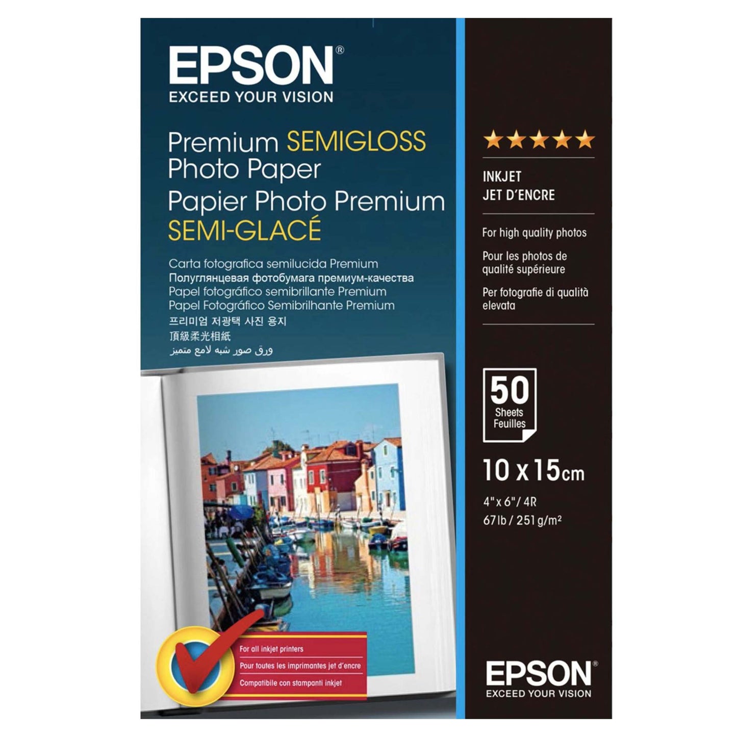 Epson Premium Semi-Gloss Photo Paper 255gr. 10x15 50 vel C13S041765