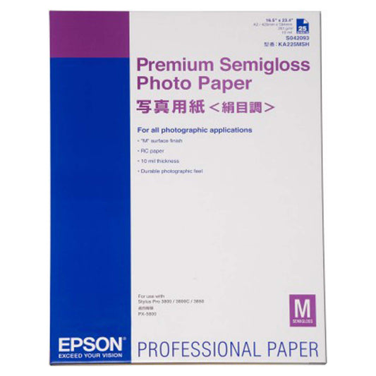 Epson Premium Semi-Gloss Photo Paper  A2 25 vel C13S042093