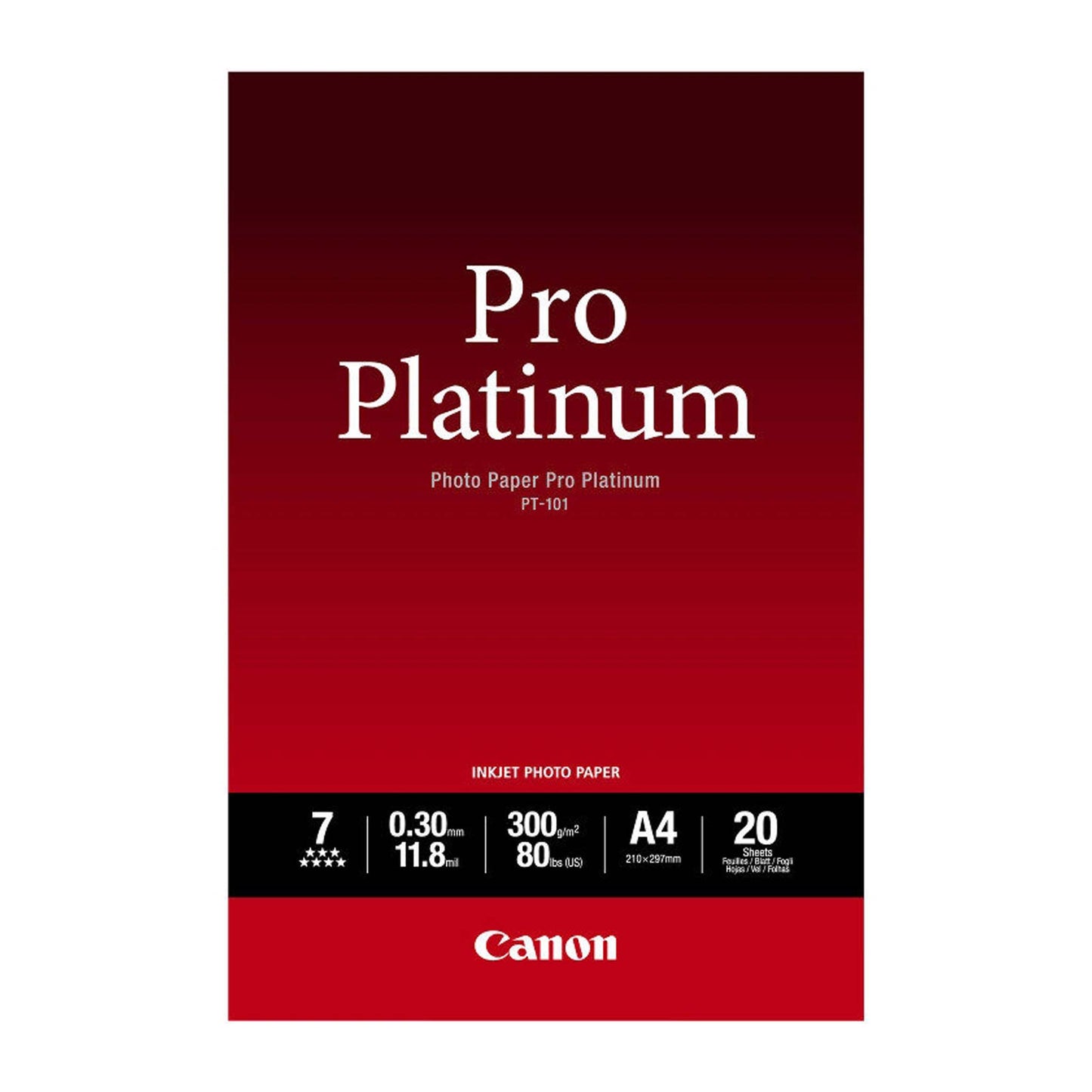 Canon PT-101 Pro Platinum Photo Paper High Gloss A4 20 vel 300gr.