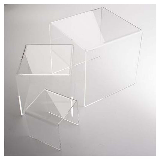 Helios Plexiglas 3 standaards transparant 1 x 10x10x10, 1 x 15x15x15 en 1 x  20x20x20cm