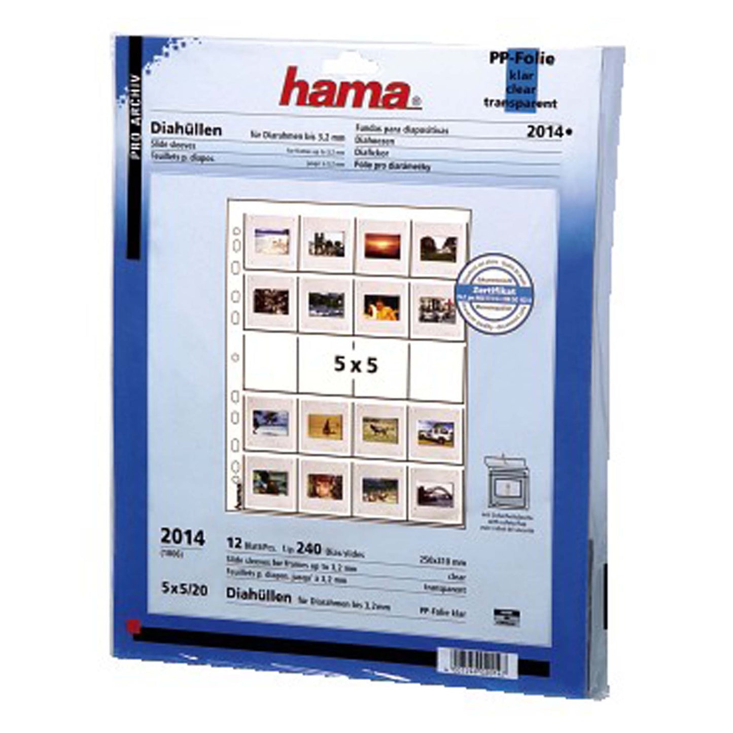 Hama Pro Archief 5x5 voor 20 kleinbeelddia's 12 bladen Hama nr. 2014