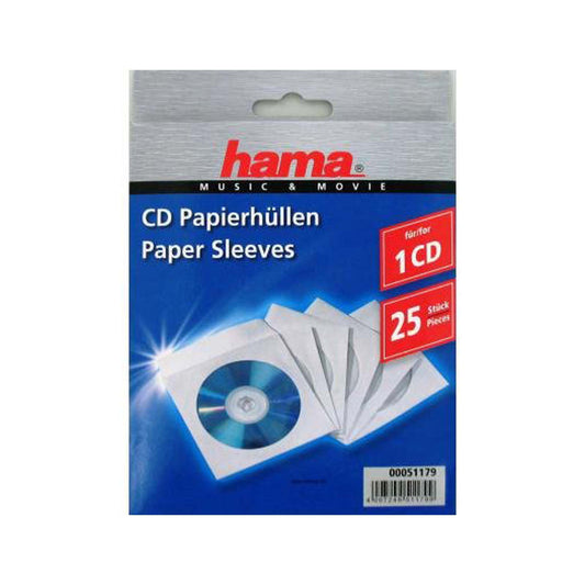 Hama CD Paper Sleeves Wit 25 stuks 51179