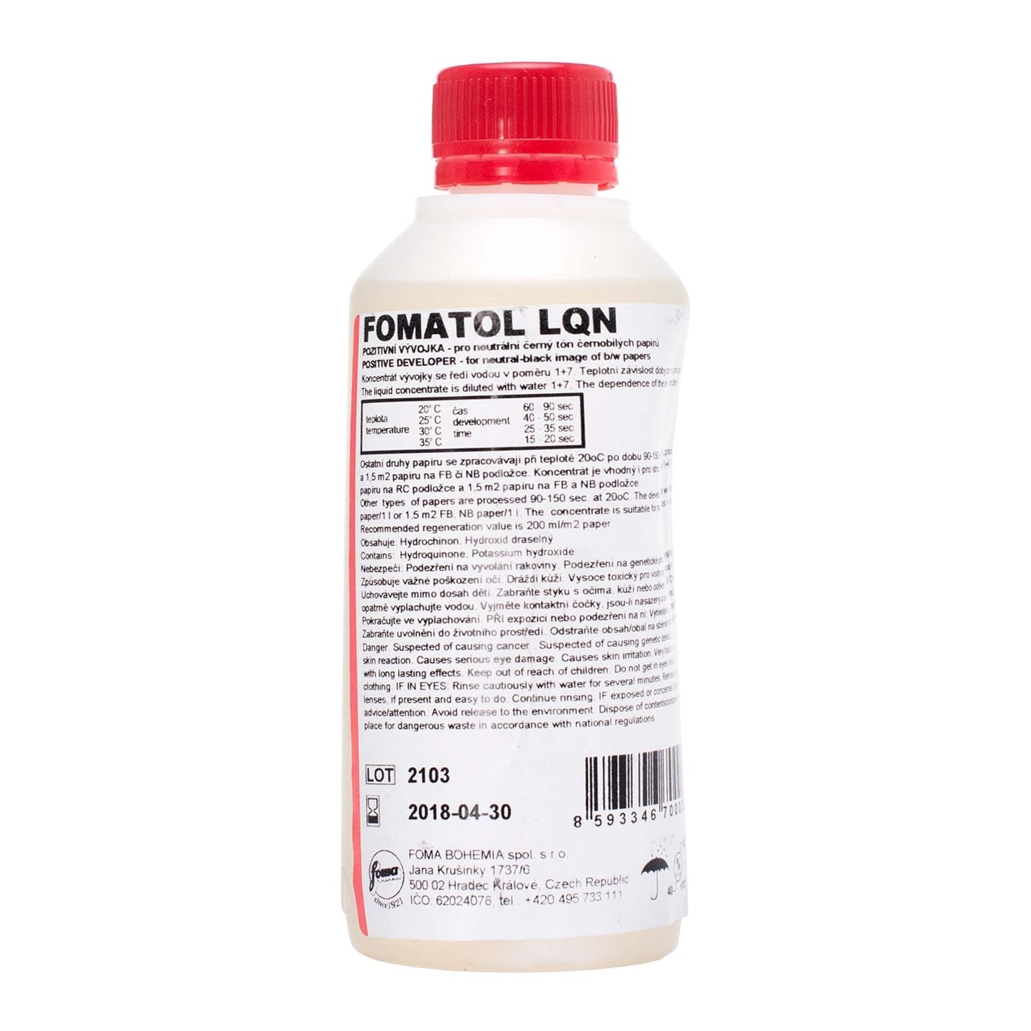 FOMA Fomatol papier ontwikkelaar LQN 250 ml Concentraat