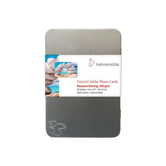 Hahnemuehle Museum Etching 350 gr Photo Cards 10x15cm 30 vel in metalen doosje
