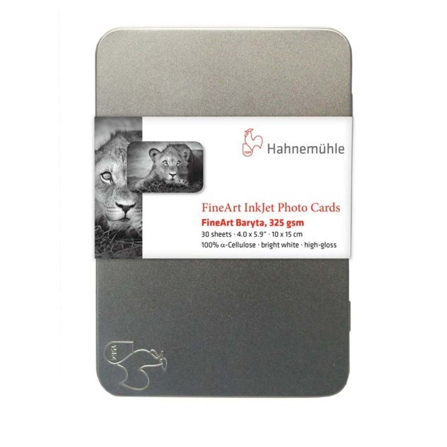Hahnemuehle Fine Art Baryta Gloss 325gr Photo Cards 10x15cm 30 vel in metalen doosje
