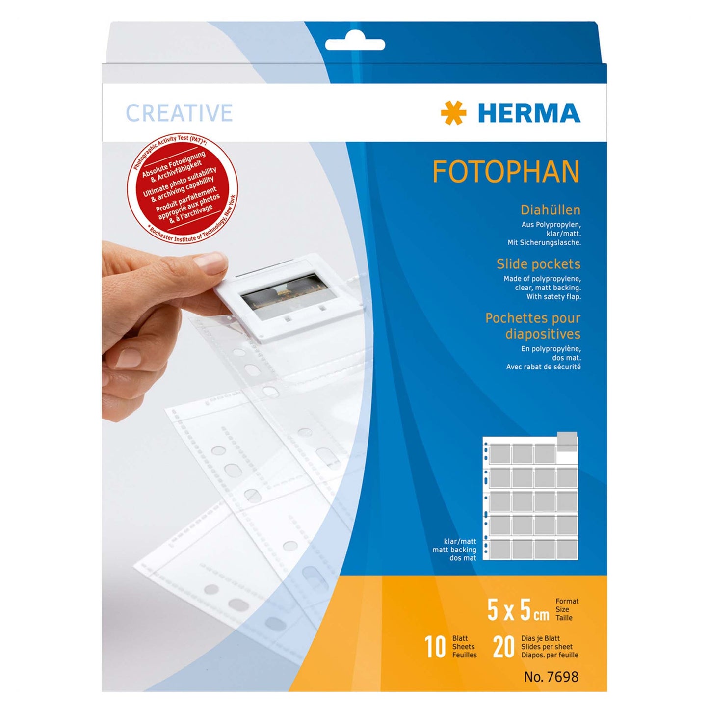 Herma kleinbeeld dia opbergbladen helder-mat 10 stuks Herma 7698
