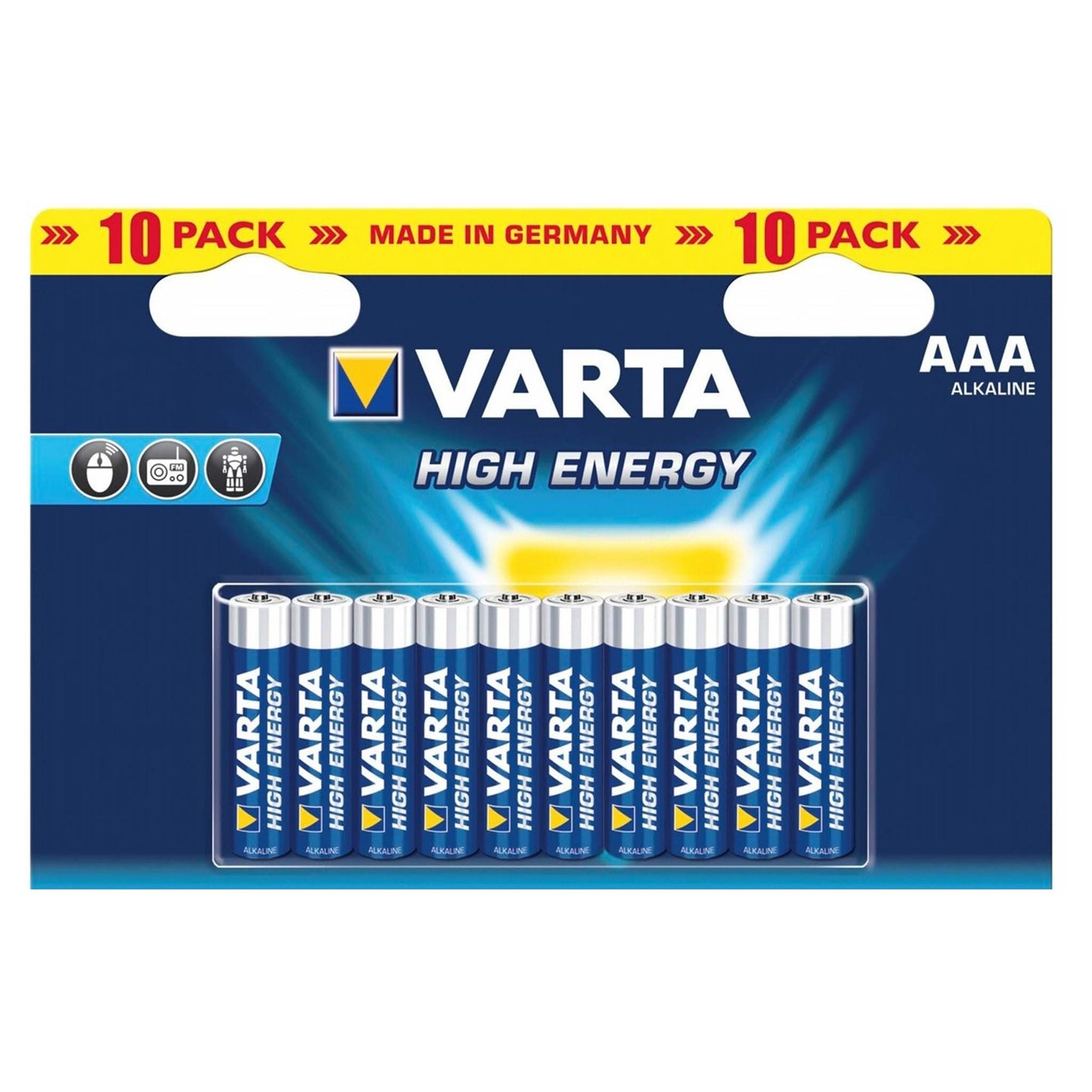 Varta High Energy Alkaline AAA-LR-03 1.5 V 10 stuks verpakking
