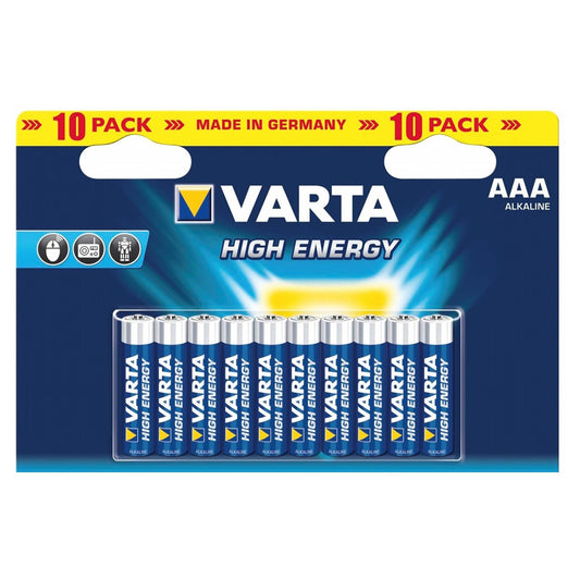 Varta High Energy Alkaline AAA-LR-03 1.5 V 10 stuks verpakking