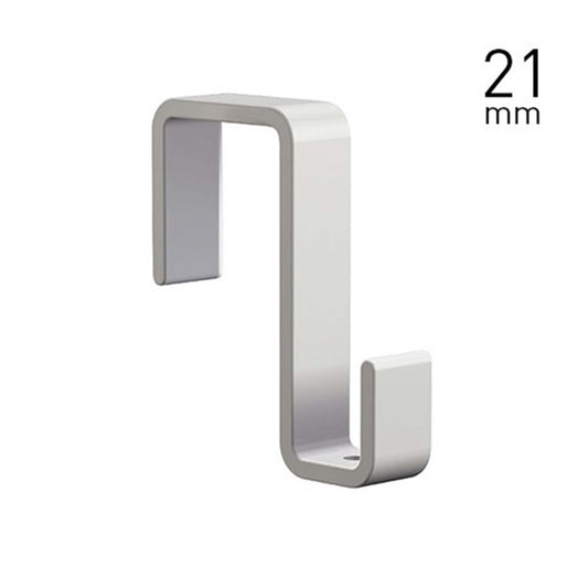 Scheidingswand haak 10 stuks, wit gelakt metaal, max. draagkracht 15kg. wanddikte tot 21mm type 9.4504