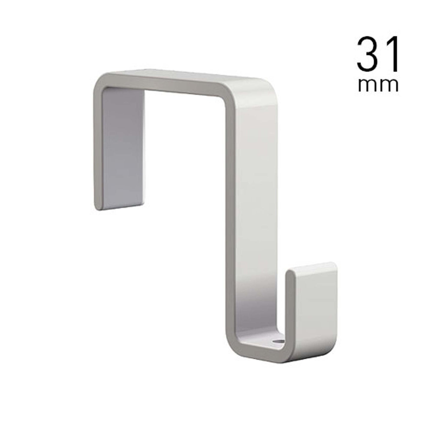 Scheidingswand haak 10 stuks, wit gelakt metaal, max. draagkracht 15kg. wanddikte tot 31mm type 9.4506