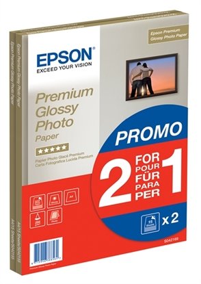 Afbeelding van Epson Premium Glossy Photo Paper A4 2x15 vel 255gr C13S042169 art.nr. 411417676
