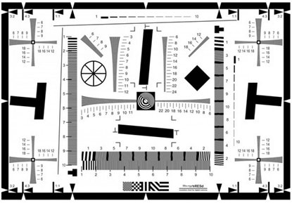 Afbeelding van Testkaart voor het testen van scherpte en vertekening 32x47cm art.nr. 73868