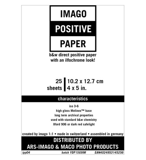 Afbeelding van Imago Direct Positive Paper 10,2x12,7cm 25 vel Glans art.nr. 69596