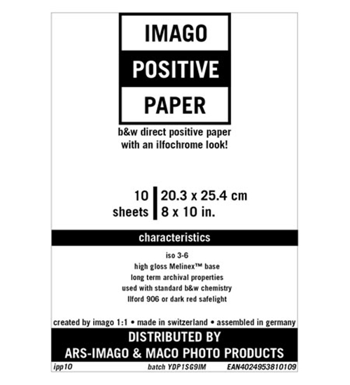 Afbeelding van Imago Direct Positive Paper 20,3x25,4cm 10 vel Glans art.nr. 15008