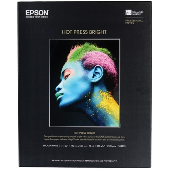 Afbeelding van Epson Hot Press Bright 330 gr A2 25 vel art.nr. 47351