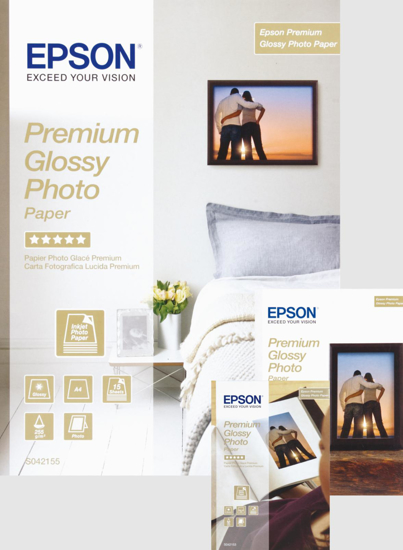 Epson Premium Glossy Photo Paper 255gr.  A4, 15 vel C13S042155