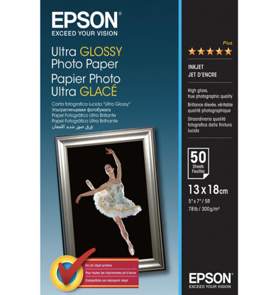 Epson Ultra Glossy Photo Paper 300gr 13x18 50 vel C13S041944