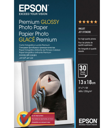 Epson Premium Glossy Photo Paper 225gr.  13x18cm, 30 vel C13S042154