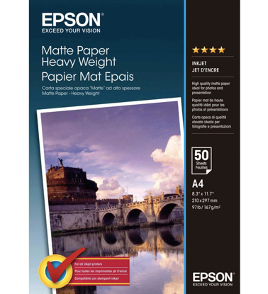 Epson Matte Paper Heavyweight 167gr. A4 50 vel C13S041256