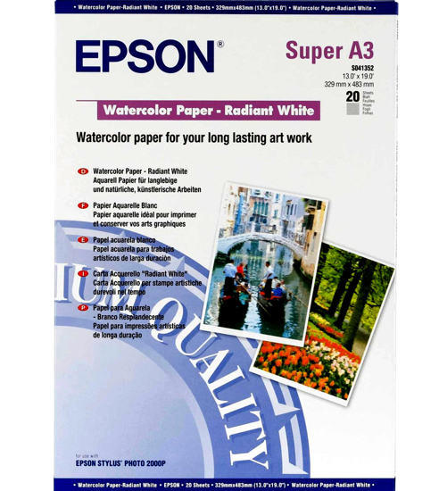 Epson WaterColour Radiant White 192gr. A3+ 20 vel C13S041352